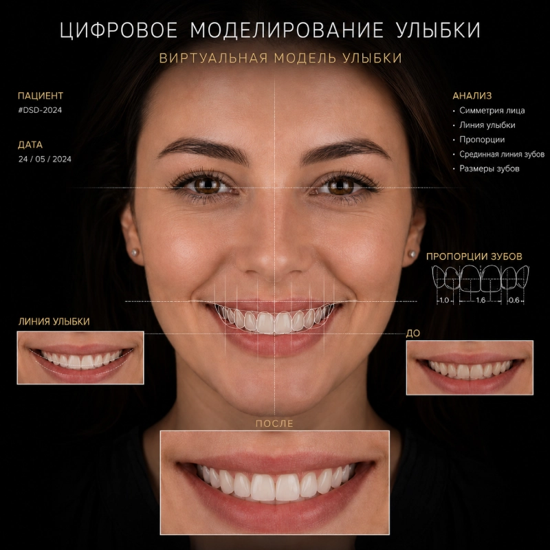Цифровой дизайн улыбки пациентки