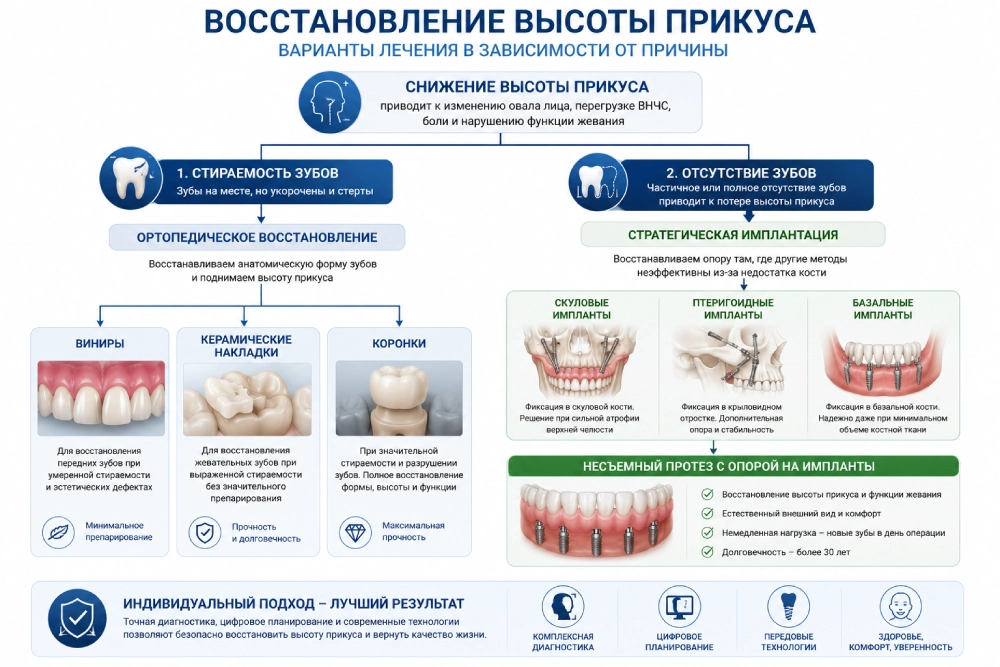 Варианты восстановления высоты прикуса